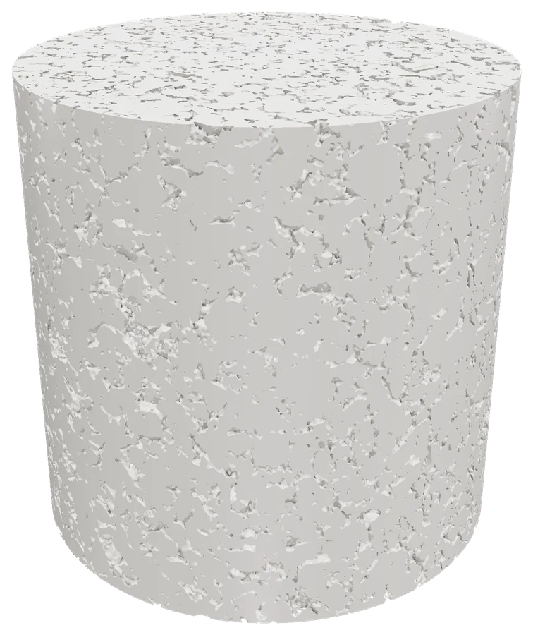 Kirby sandstone core plug, ceramic surface