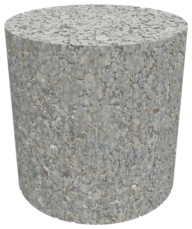 Kirby sandstone core plug, grey sandstone surface