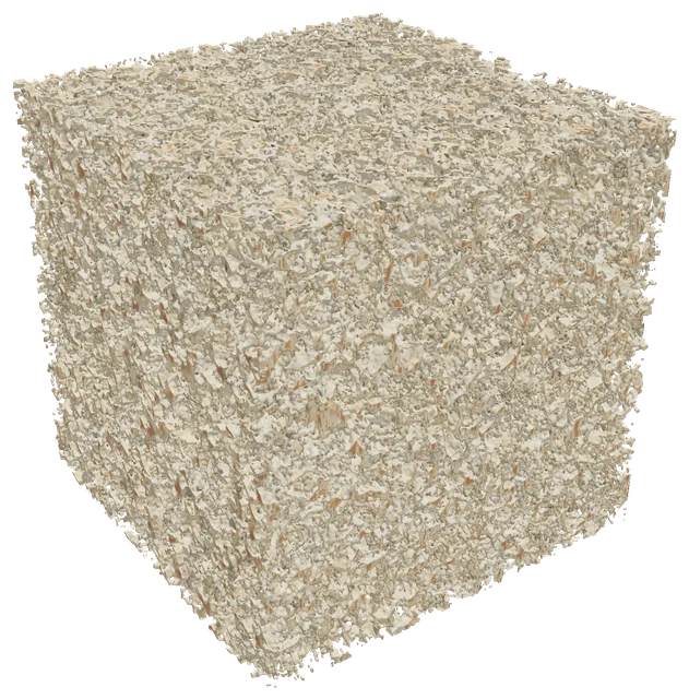 Sandstone pore space cast as a solid