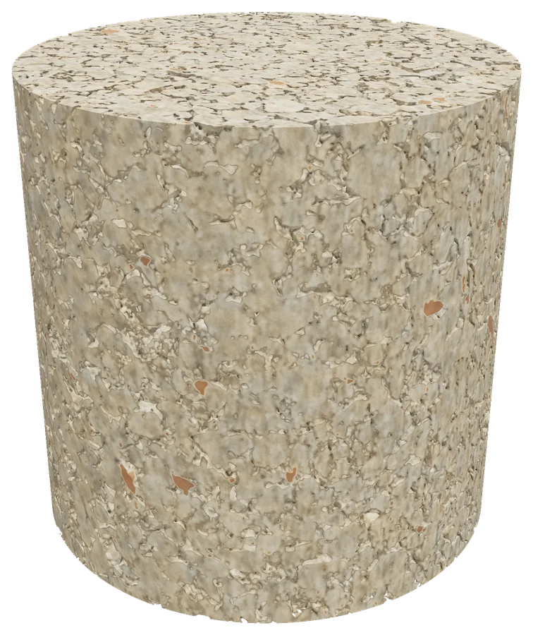 Kirby sandstone core plug, sandstone surface